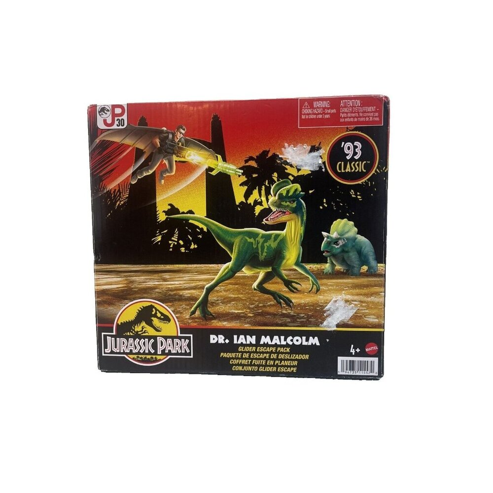 NEW MATTEL Jurassic Park Dr. Ian Malcolm Glider Escape Pack